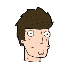 cartoon nervous man N162