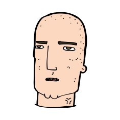 cartoon bald tough guy N21