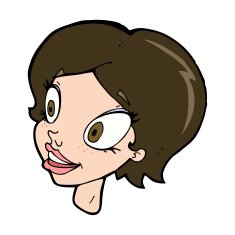 cartoon pretty female face N101