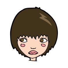 cartoon unhappy girl N20