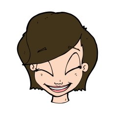cartoon pretty female face N103