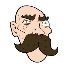 cartoon angry old man N162