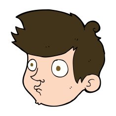 cartoon staring boy N27