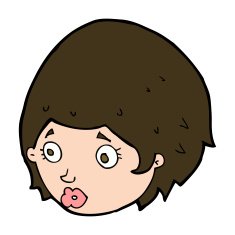 Cartoon Girl With Concerned Expression N11
