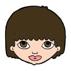 cartoon female face N159