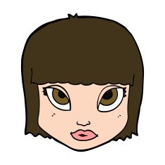 cartoon female face N160