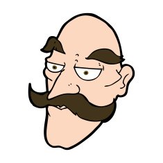 cartoon old man face N11