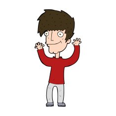 cartoon man waving arms N11