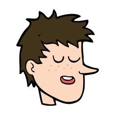 cartoon happy boy face N51