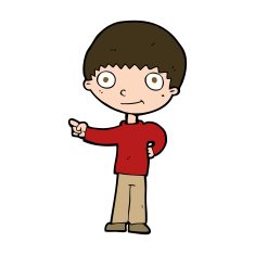 cartoon happy boy pointing N20