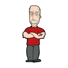 cartoon angry man with mustache N11