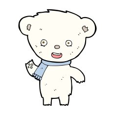 cartoon cute polar bear N55