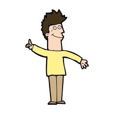 cartoon man with idea N159