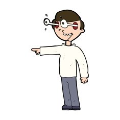 cartoon staring man N32