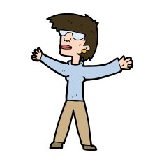 Cartoon Woman Wearing Glasses N23
