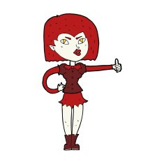 cartoon vampire girl giving thumbs up N11