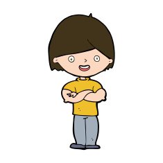 cartoon man with crossed arms N30