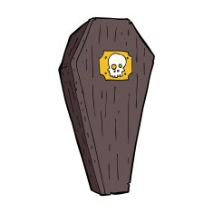 spooky cartoon coffin N16