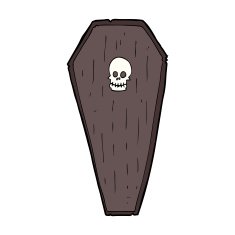 spooky cartoon coffin N17