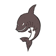 Funny Cartoon Shark N35