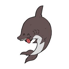 Funny Cartoon Shark N36