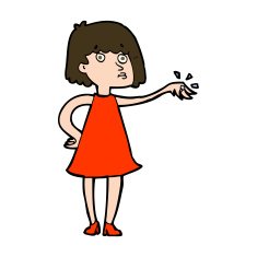 cartoon woman showing off engagement ring N11