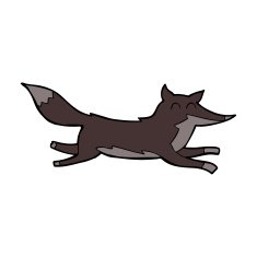 cartoon running wolf N7