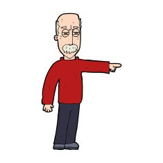 cartoon old man gesturing Get Out! N11