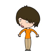 cartoon woman shrugging N62