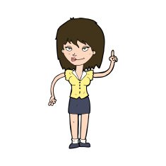 cartoon woman with idea N274
