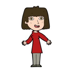 cartoon happy woman N280