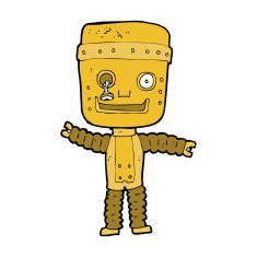 cartoon funny gold robot N9