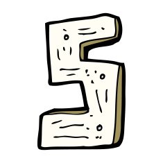 cartoon wooden number N57
