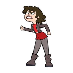 cartoon angry biker girl N11