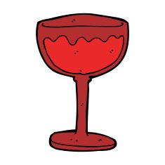 cartoon glass of red wine N9