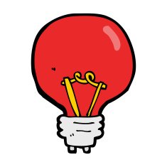 cartoon red light bulb N31