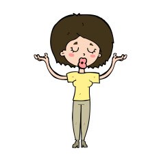 cartoon peaceful woman N11