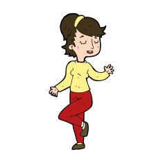 cartoon dancing woman N54