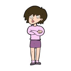 cartoon woman wit crossed arms N11