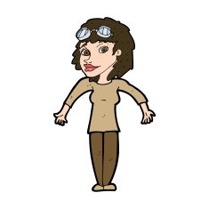 cartoon woman wearing goggles N11
