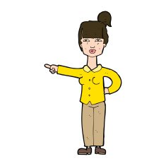 cartoon woman pointing N226