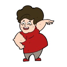 cartoon oveweight woman N11
