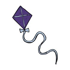 cartoon flying kite N11