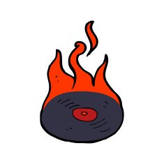 cartoon burning vinyl record N5