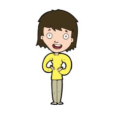 cartoon happy woman N281