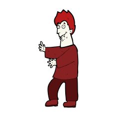 cartoon vampire waving hands N11
