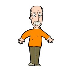 cartoon annoyed old man N69