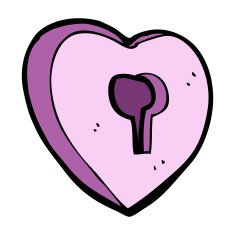 cartoon heart with keyhole N27