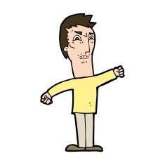 cartoon annoyed man N86