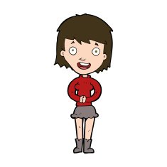 cartoon excited woman N145